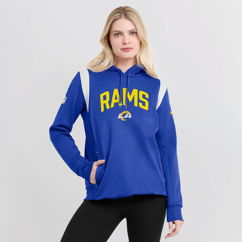 Los Angeles Rams Nike Women's Sideline Stack Performance Pullover Hoodie