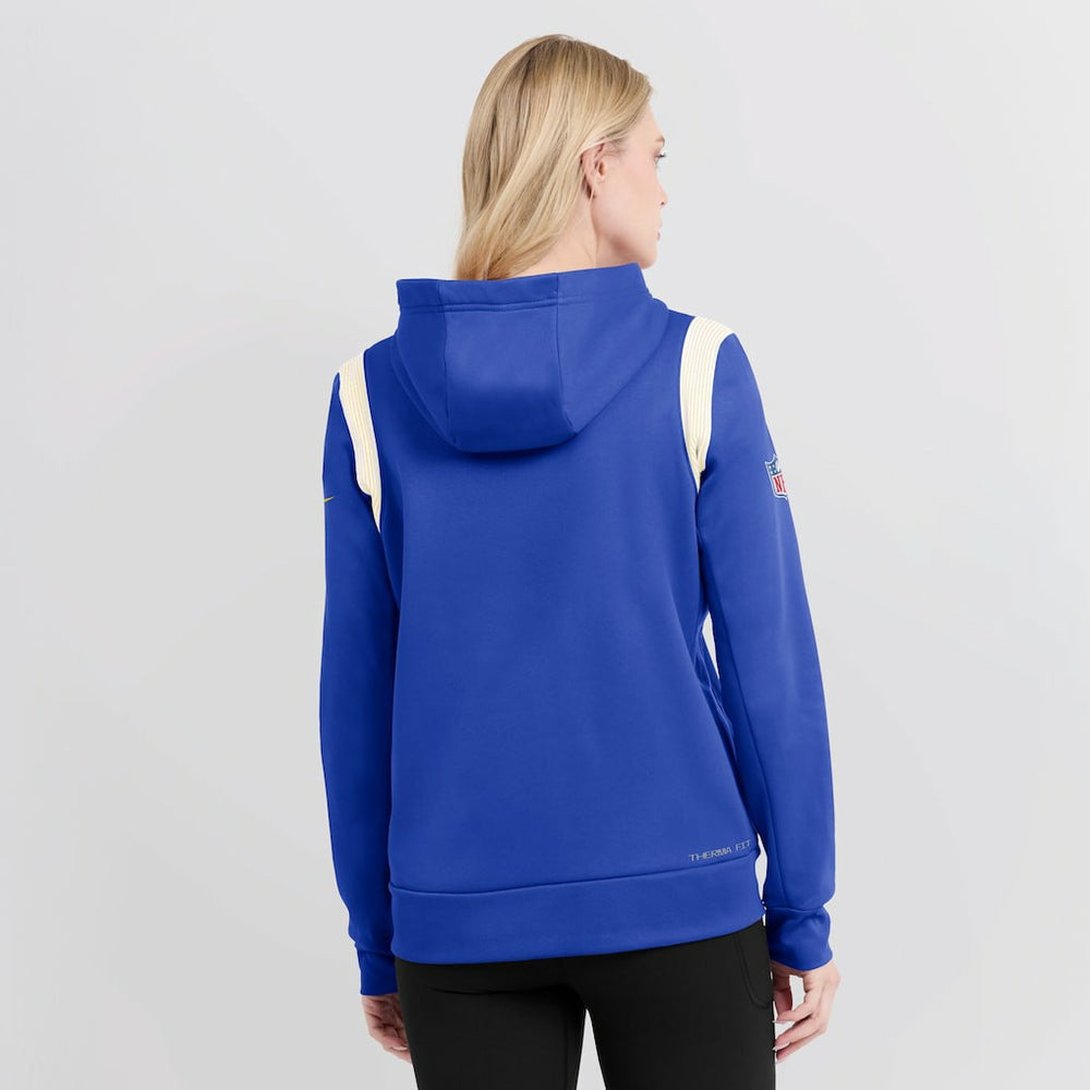 Los Angeles Rams Nike Women's Sideline Stack Performance Pullover Hoodie
