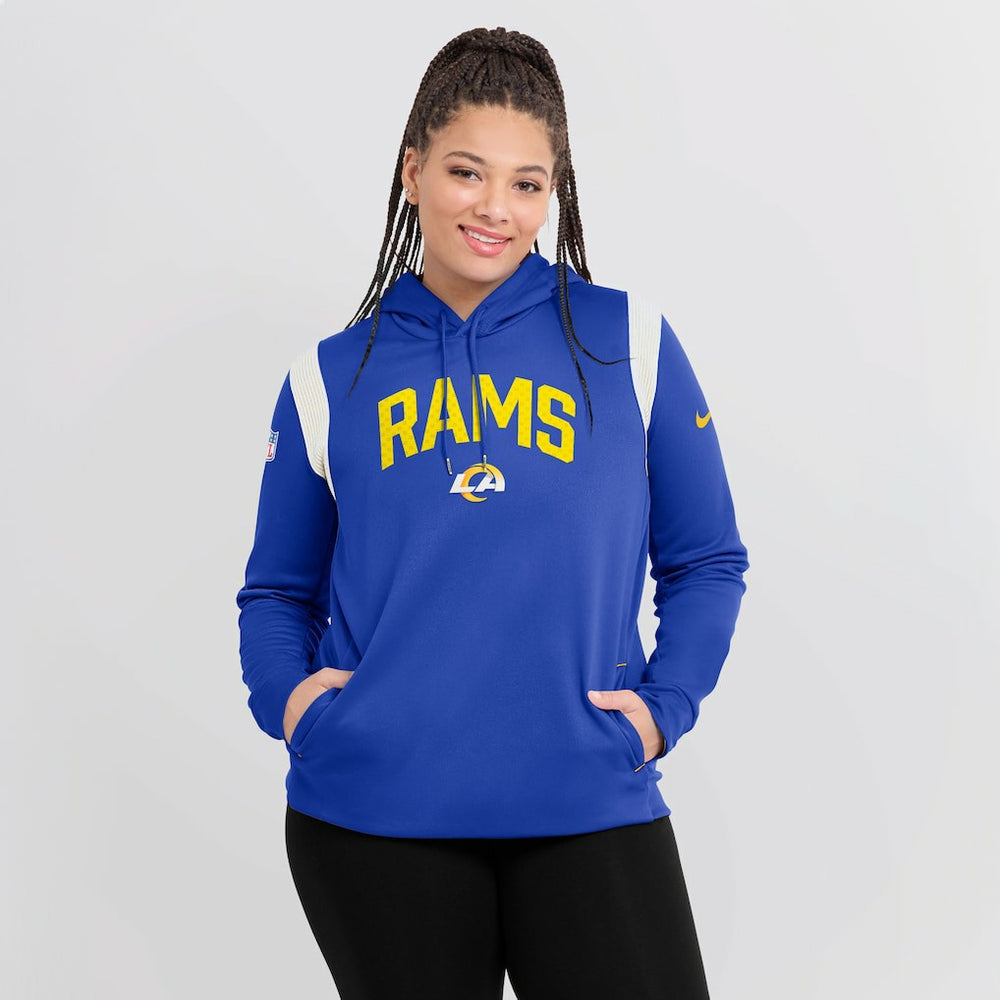 Los Angeles Rams Nike Women's Sideline Stack Performance Pullover Hoodie