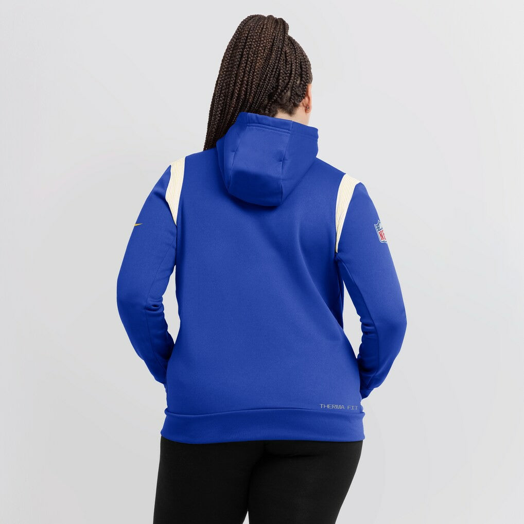 Los Angeles Rams Nike Women's Sideline Stack Performance Pullover Hoodie