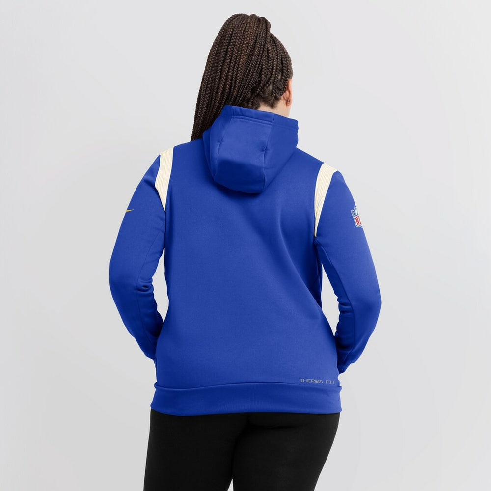 Los Angeles Rams Nike Women's Sideline Stack Performance Pullover Hoodie