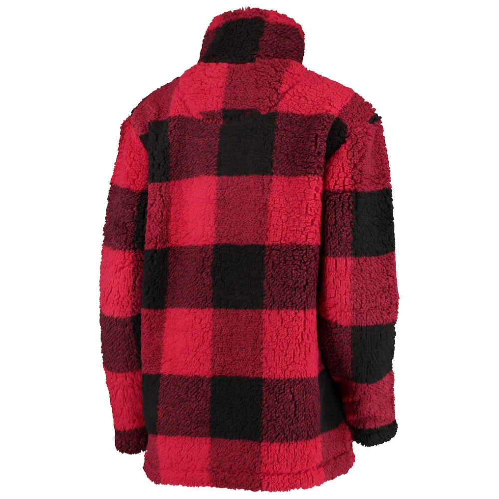 Chicago Blackhawks G-III 4Her by Carl Banks Women's Plaid Sherpa Quarter-Zip Jacket For Sale