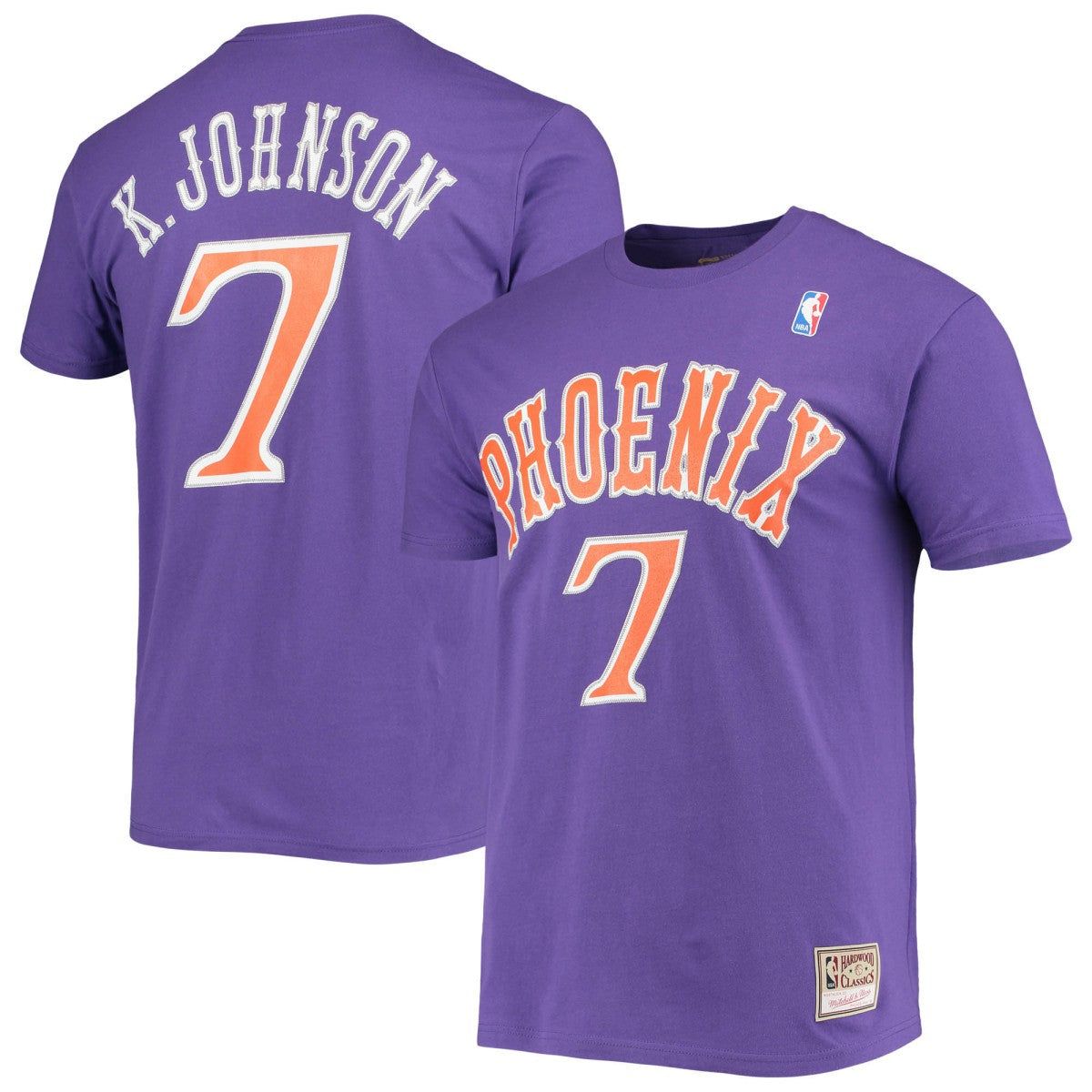 Kevin Johnson Phoenix Suns Hardwood Classics Stitch Name & Number T-Shirt Online