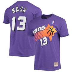 Steve Nash Phoenix Suns Hardwood Classics Stitch Name & Number T-Shirt On Sale