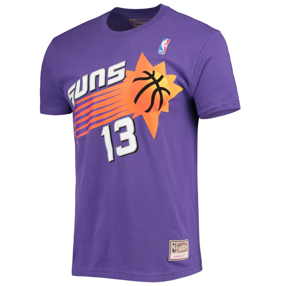 Steve Nash Phoenix Suns Hardwood Classics Stitch Name & Number T-Shirt On Sale