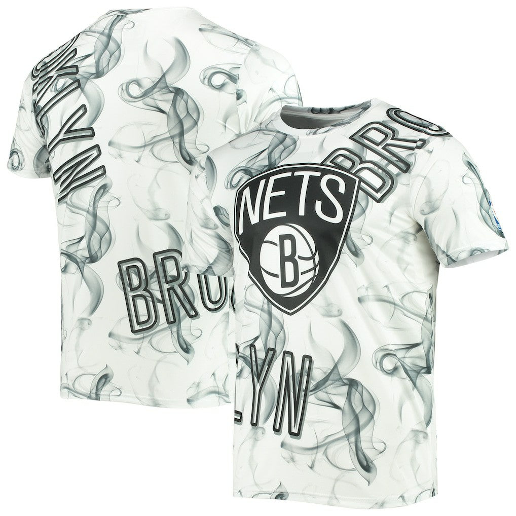 Brooklyn Nets FISLL Asymmetric Bold Smoke T-Shirt Discount