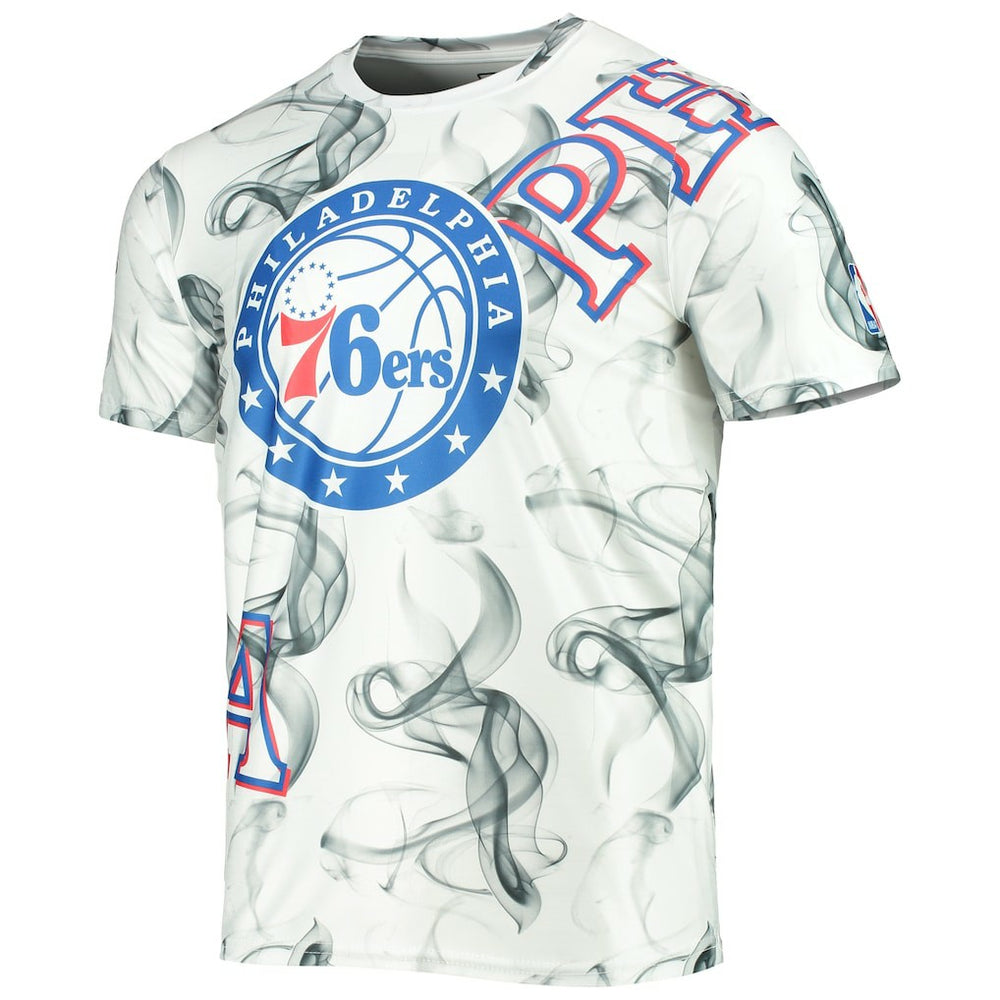 Philadelphia 76ers FISLL Asymmetric Bold Smoke T-Shirt New