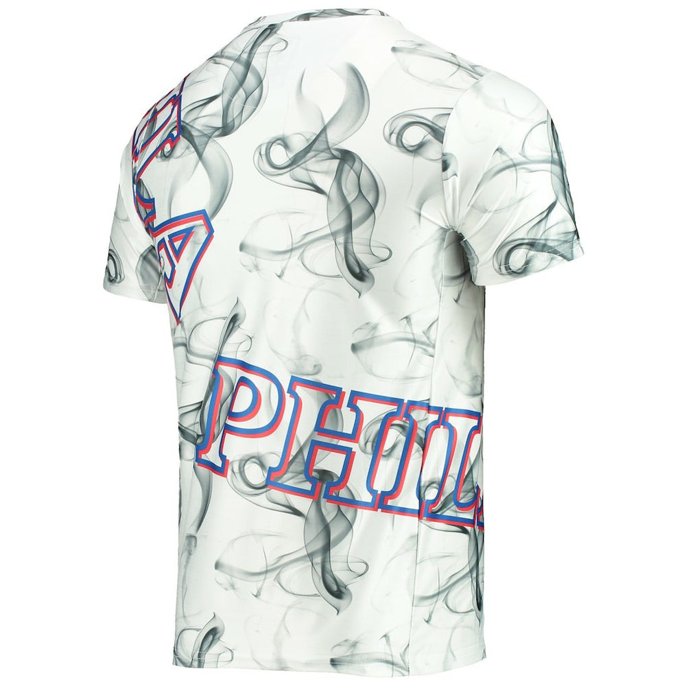 Philadelphia 76ers FISLL Asymmetric Bold Smoke T-Shirt New