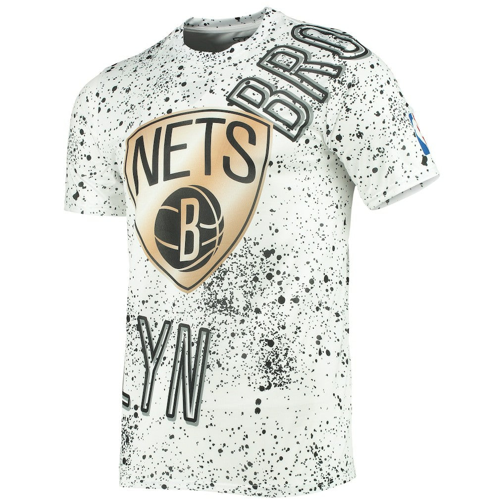 Brooklyn Nets FISLL Gold Foil Splatter Print T-Shirt Outlet