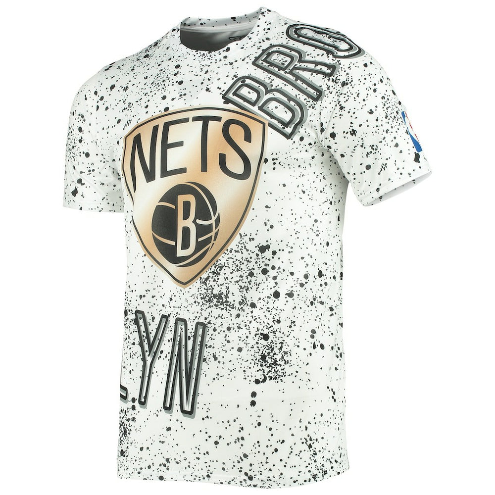 Brooklyn Nets FISLL Gold Foil Splatter Print T-Shirt Outlet