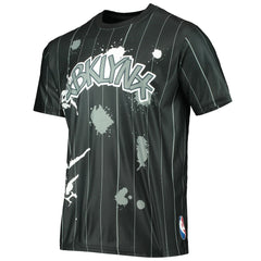 Brooklyn Nets FISLL Striped Splatter T-Shirt New