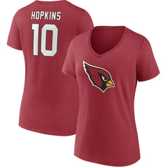 Arizona Cardinals Fanatics DeAndre Hopkins  Women's Player Icon Name & Number V-Neck T-Shirt