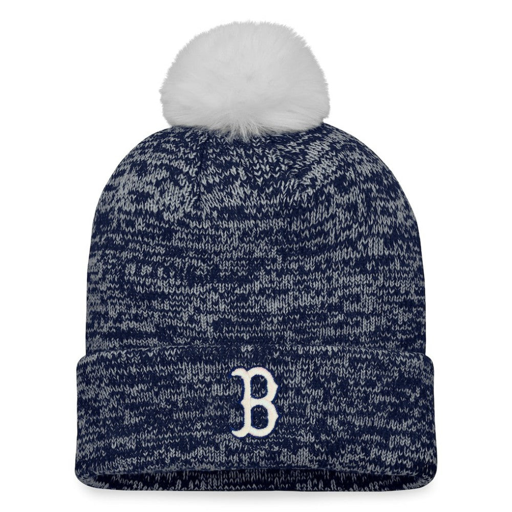 Boston Red Sox Fanatics Women's Iconic Cuffed Knit Hat with Pom | MLB New