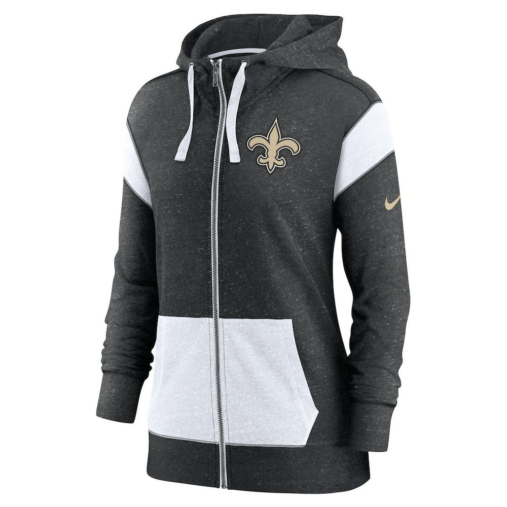 New Orleans Saints Nike Women's Plus Size Monaco Full-Zip Lightweight Hoodie
