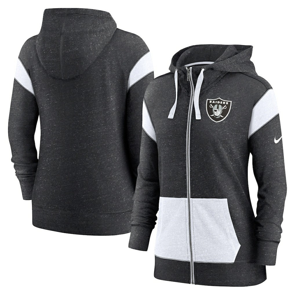 Las Vegas Raiders Nike Women's Plus Size Monaco Full-Zip Lightweight Hoodie