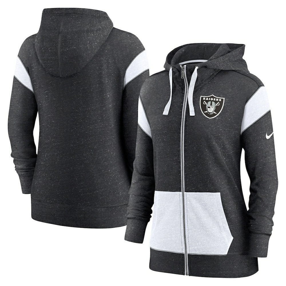 Las Vegas Raiders Nike Women's Plus Size Monaco Full-Zip Lightweight Hoodie