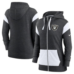 Las Vegas Raiders Nike Women's Plus Size Monaco Full-Zip Lightweight Hoodie