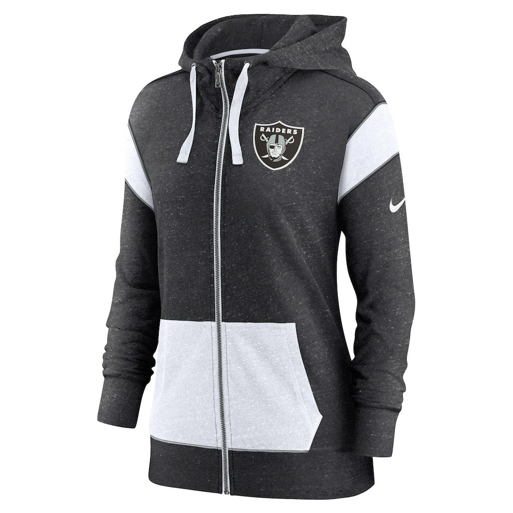 Las Vegas Raiders Nike Women's Plus Size Monaco Full-Zip Lightweight Hoodie