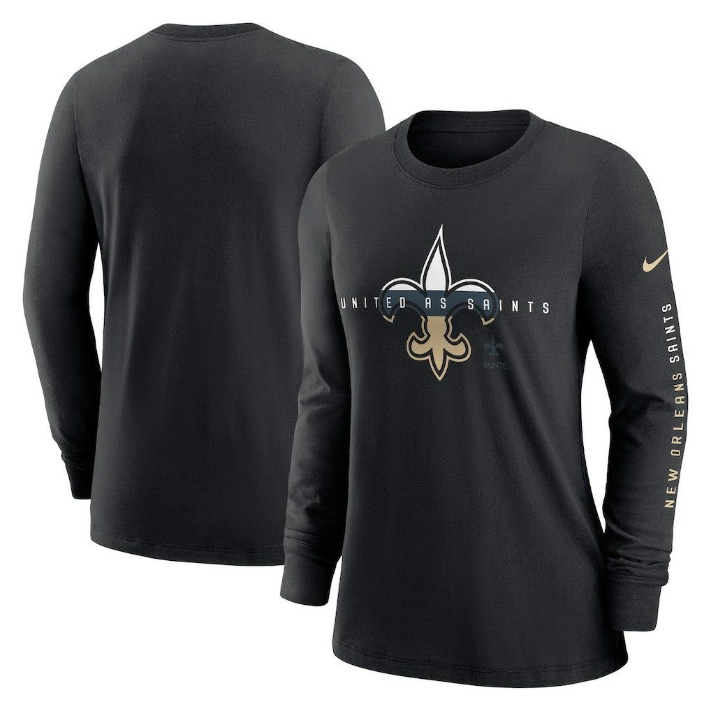 New Orleans Saints Nike Women's Prime Split Long Sleeve T-Shirt