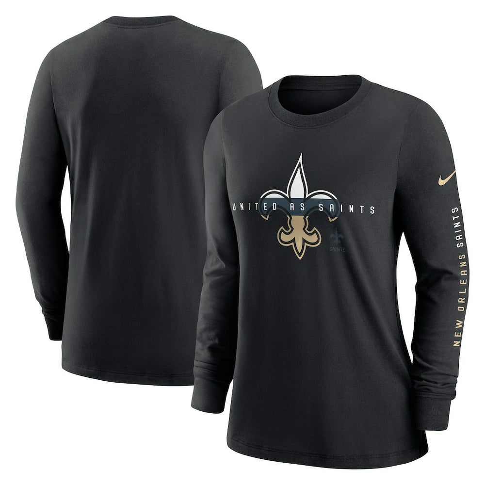 New Orleans Saints Nike Women's Prime Split Long Sleeve T-Shirt