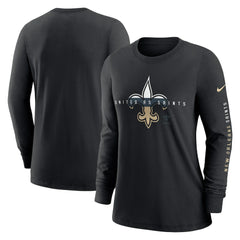 New Orleans Saints Nike Women's Prime Split Long Sleeve T-Shirt