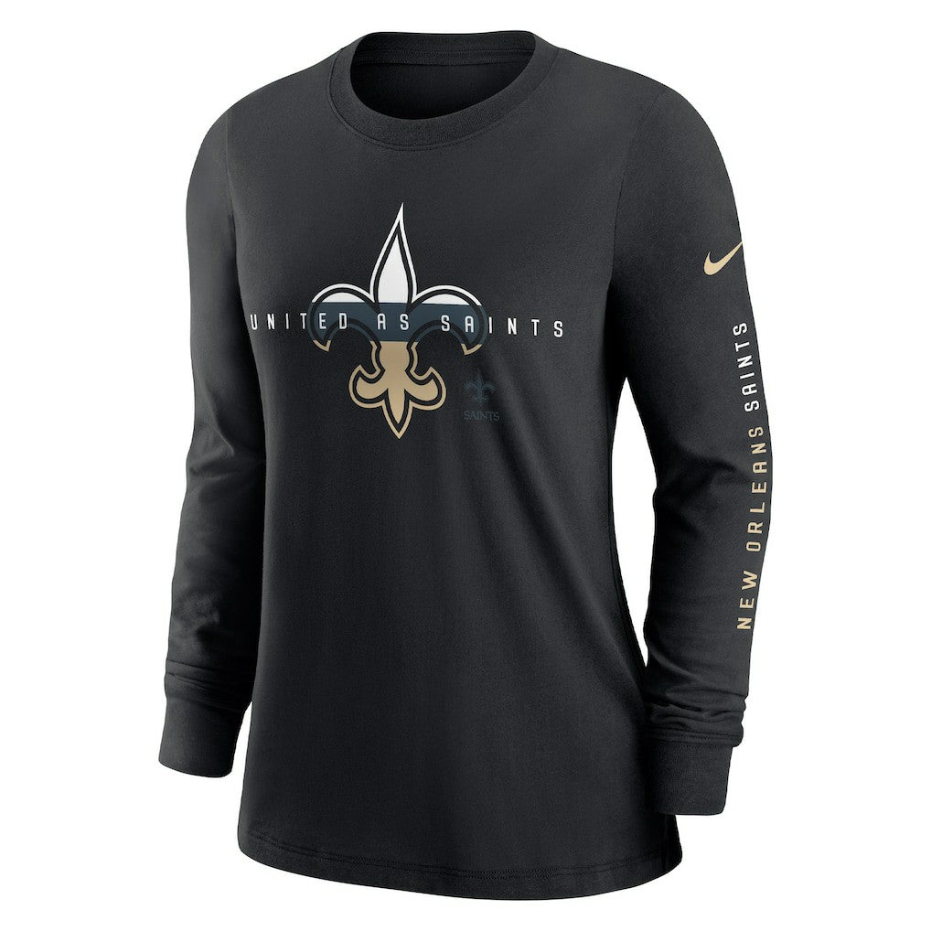 New Orleans Saints Nike Women's Prime Split Long Sleeve T-Shirt