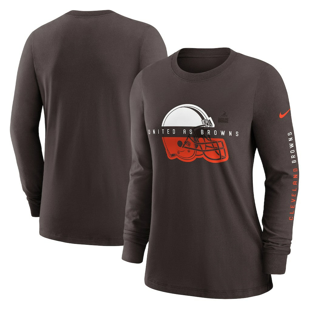 Cleveland Browns Nike Women's Prime Split Long Sleeve T-Shirt