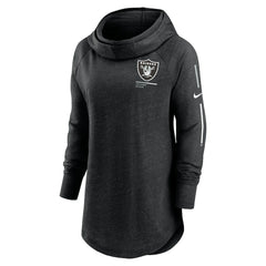Las Vegas Raiders Nike Women's Minimal Statement Lightweight Raglan Funnel Neck Pullover Hoodie