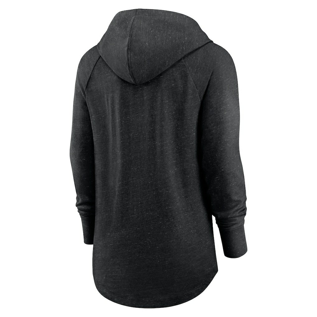 Las Vegas Raiders Nike Women's Minimal Statement Lightweight Raglan Funnel Neck Pullover Hoodie