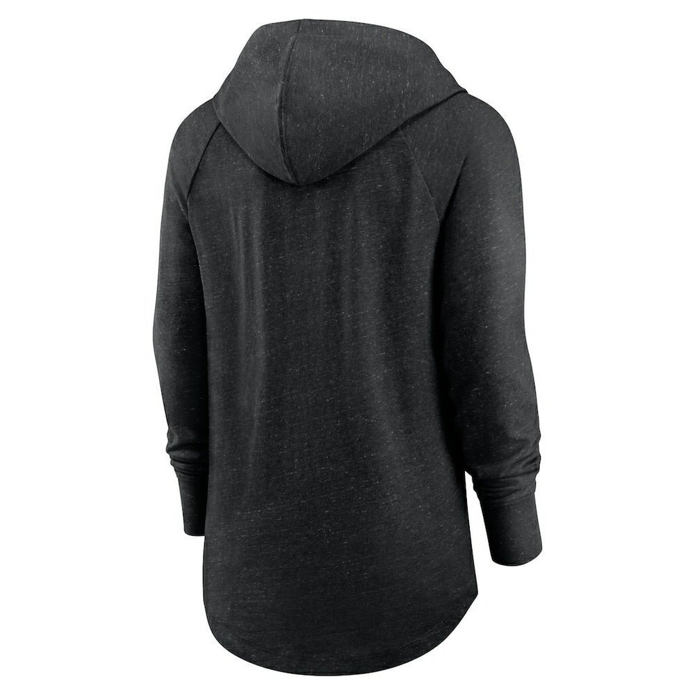 Las Vegas Raiders Nike Women's Minimal Statement Lightweight Raglan Funnel Neck Pullover Hoodie