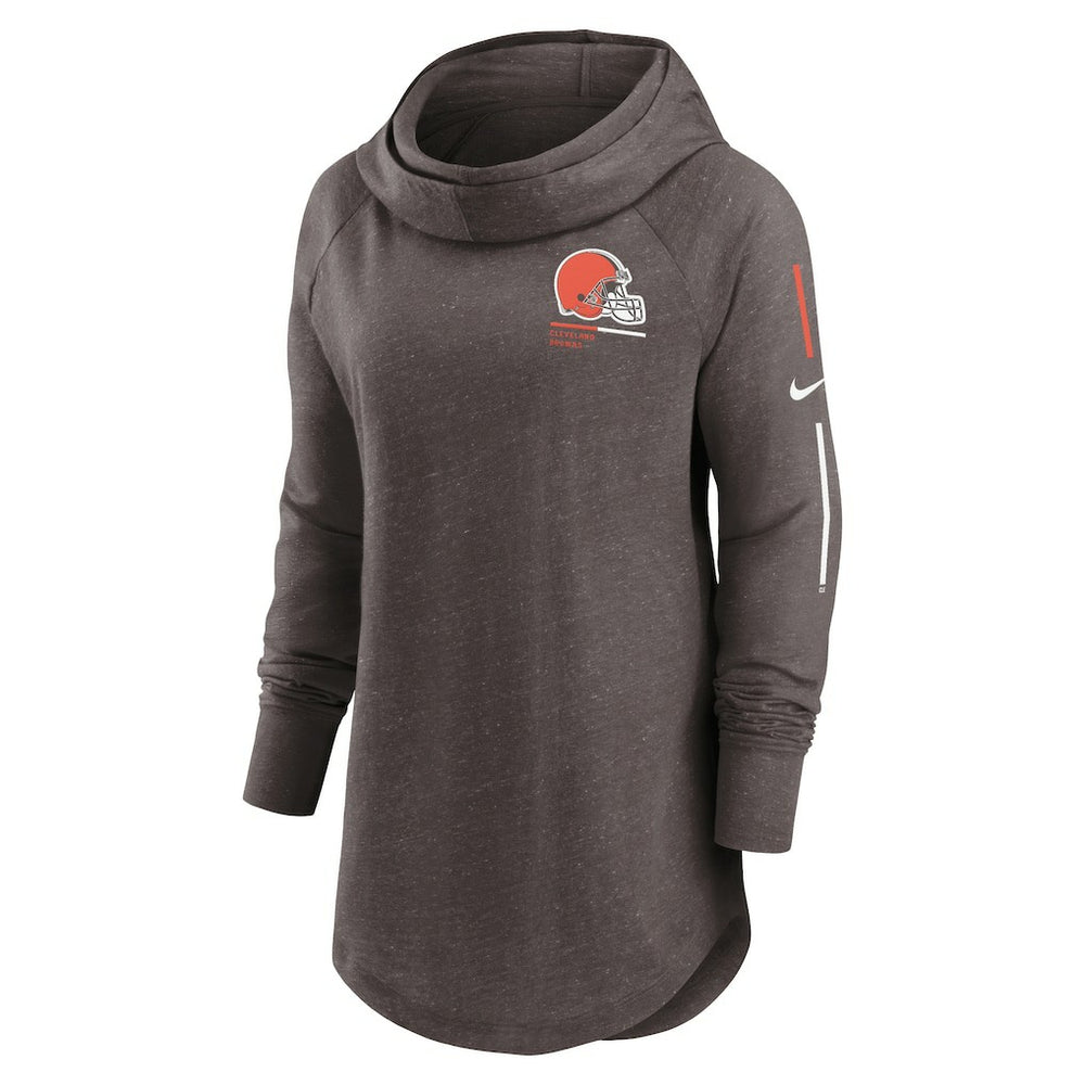 Cleveland Browns Nike Women's Minimal Statement Lightweight Raglan Funnel Neck Pullover Hoodie