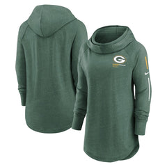 Green Bay Packers Nike Women's Minimal Statement Lightweight Raglan Funnel Neck Pullover Hoodie