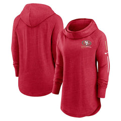 San Francisco 49ers Nike Women's Minimal Statement Lightweight Raglan Funnel Neck Pullover Hoodie