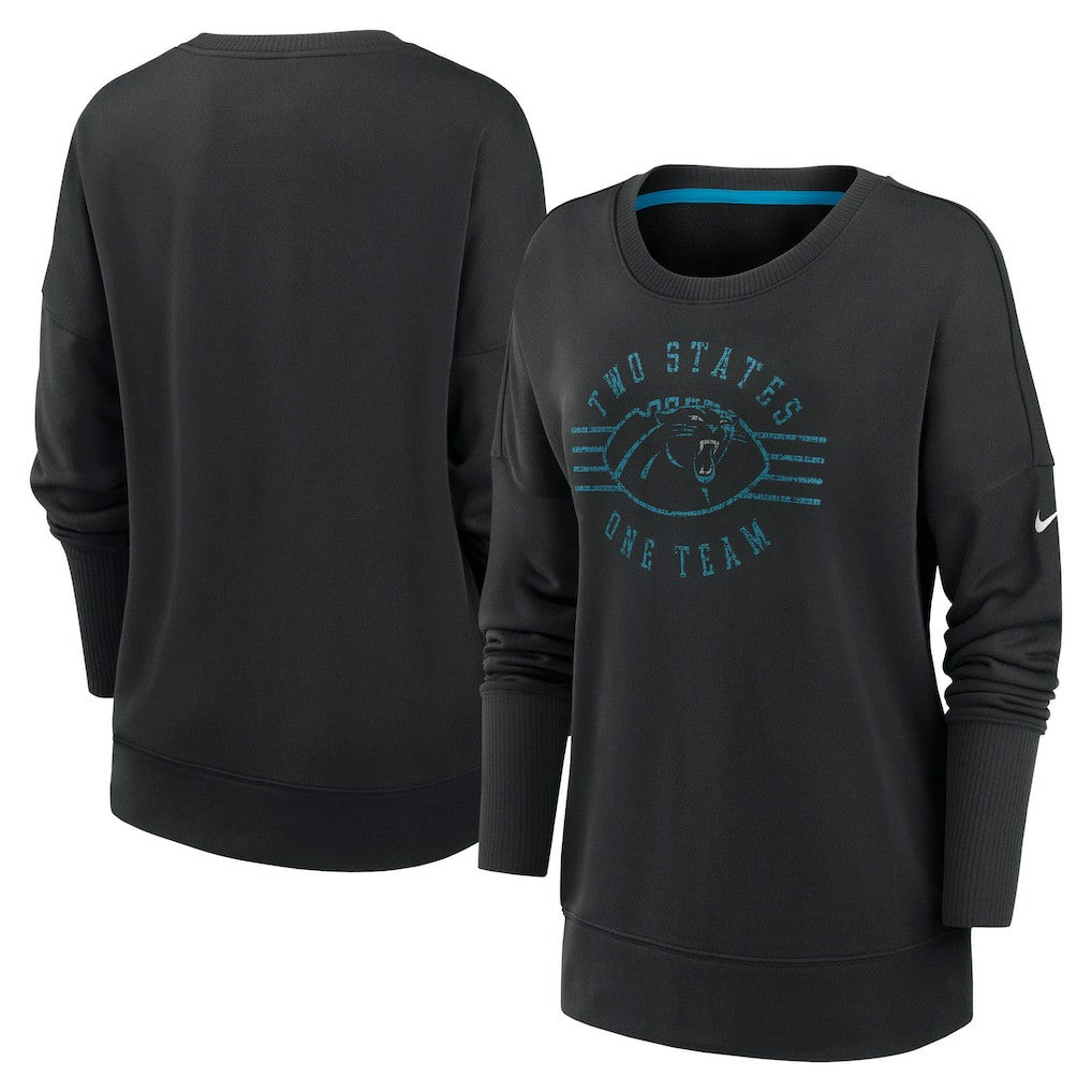 Carolina Panthers Nike Women's Rewind Playback Icon Performance Pullover Sweatshirt