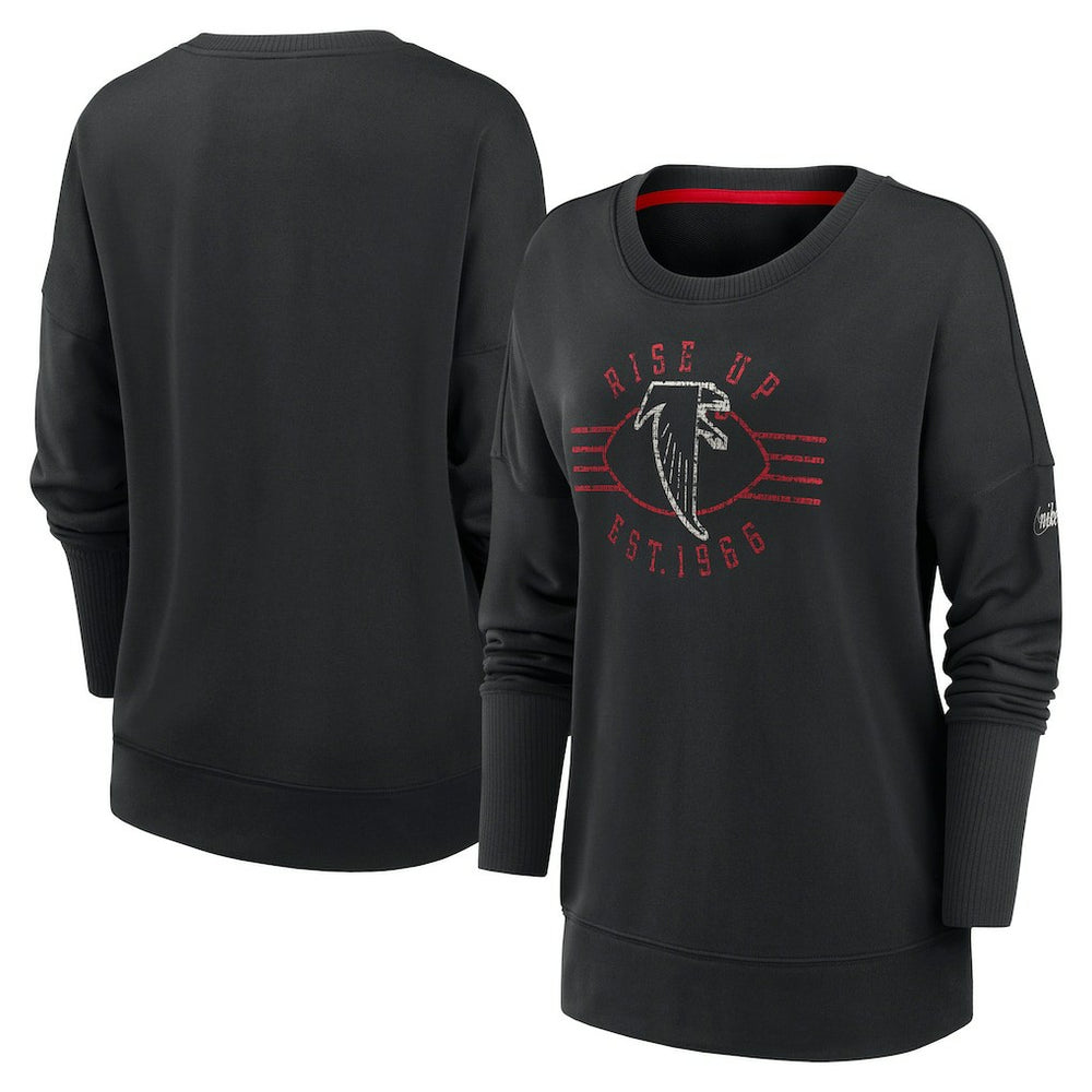 Atlanta Falcons Nike Women's Rewind Playback Icon Performance Pullover Sweatshirt
