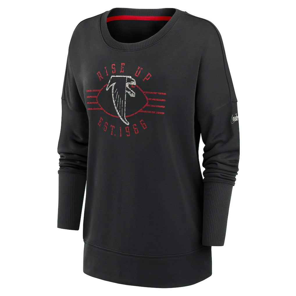 Atlanta Falcons Nike Women's Rewind Playback Icon Performance Pullover Sweatshirt