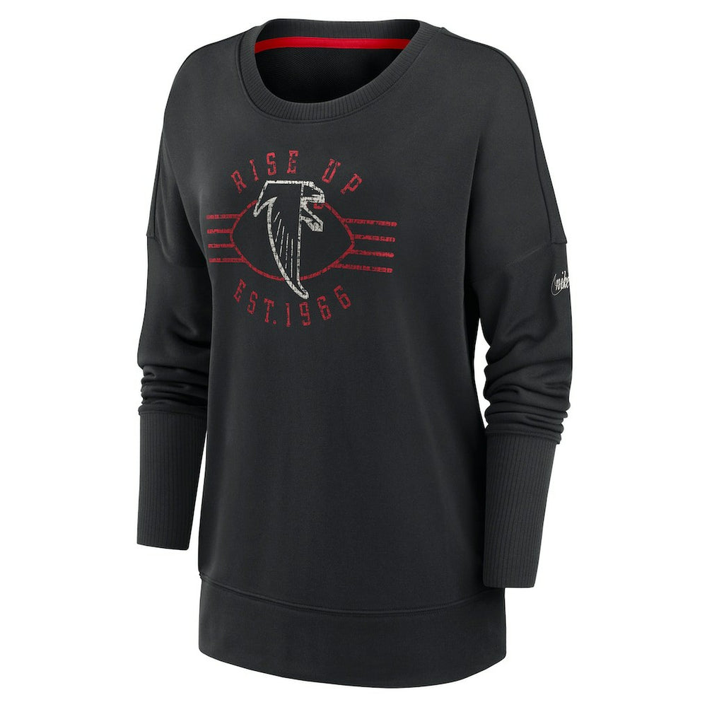 Atlanta Falcons Nike Women's Rewind Playback Icon Performance Pullover Sweatshirt