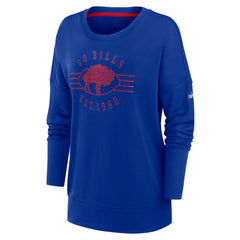 Buffalo Bills Nike Women's Rewind Playback Icon Performance Pullover Sweatshirt