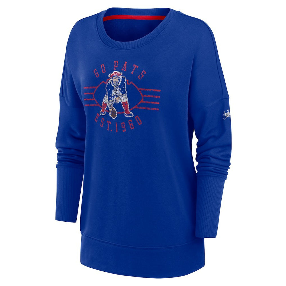 New England Patriots Nike Women's Rewind Playback Icon Performance Pullover Sweatshirt