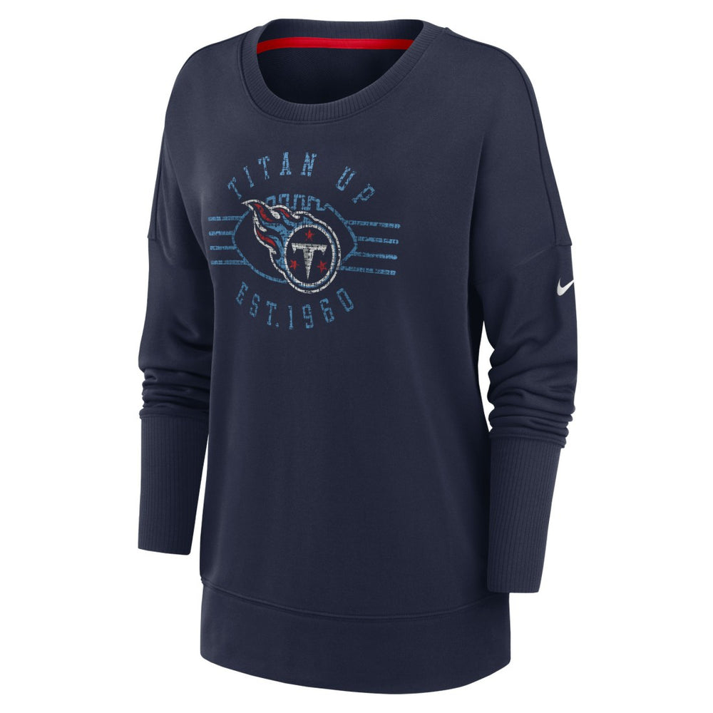Tennessee Titans Nike Women's Rewind Playback Icon Performance Pullover Sweatshirt