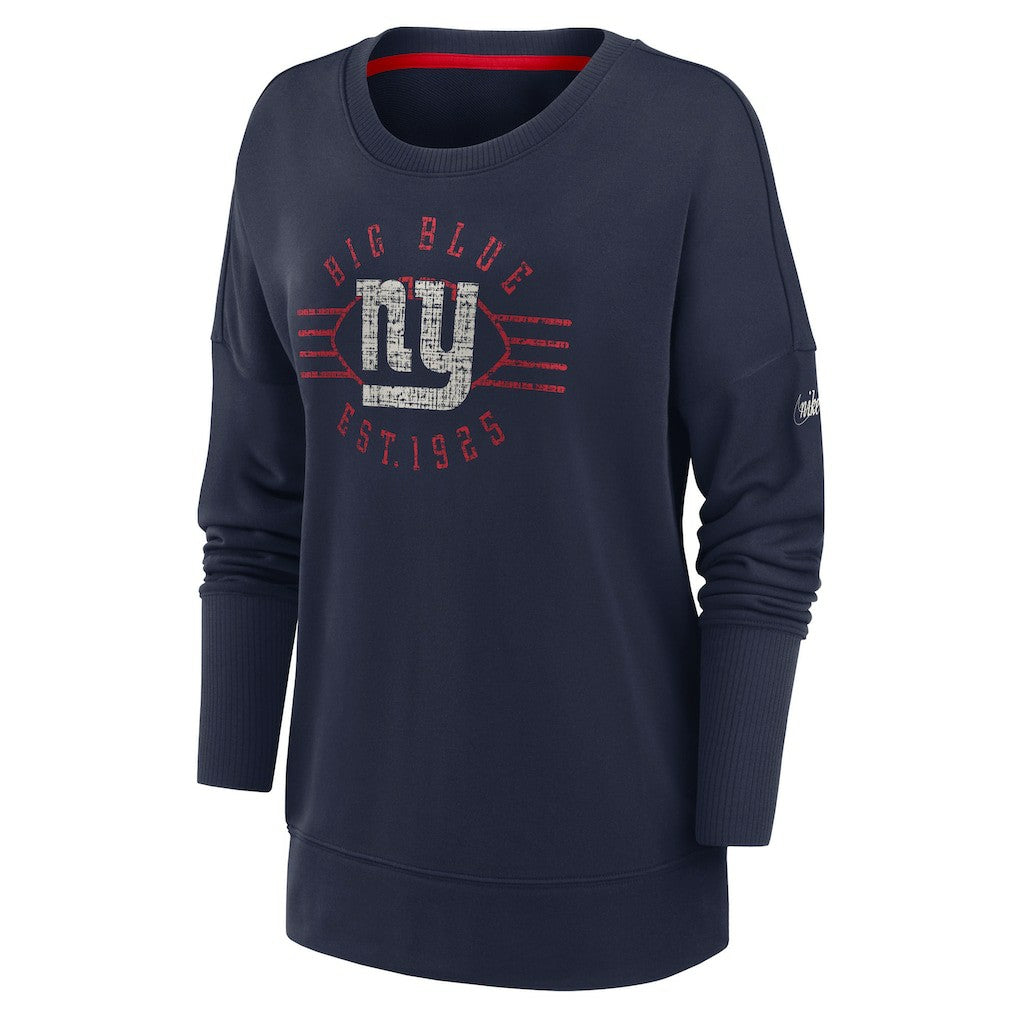 New York Giants Nike Women's Rewind Playback Icon Performance Pullover Sweatshirt