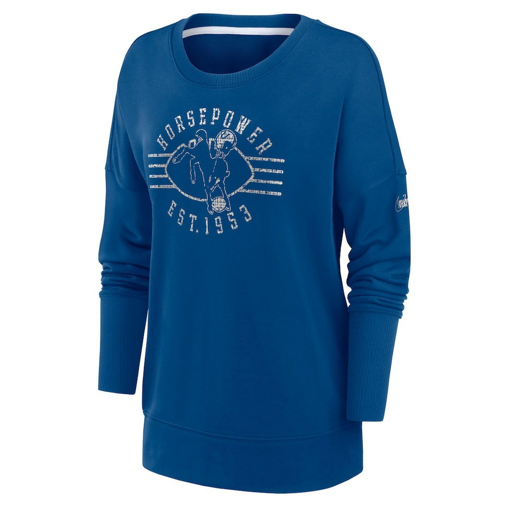 Indianapolis Colts Nike Women's Rewind Playback Icon Performance Pullover Sweatshirt