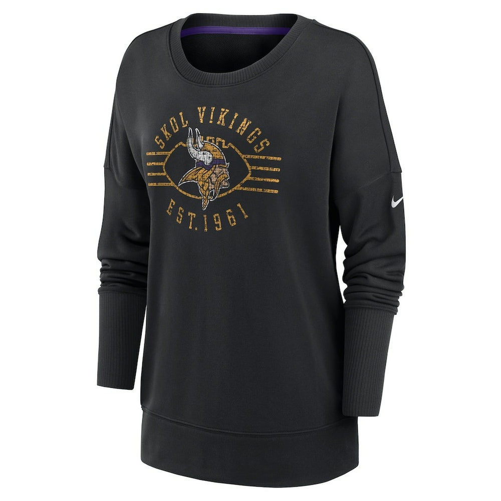 Minnesota Vikings Nike Women's Rewind Playback Icon Performance Pullover Sweatshirt