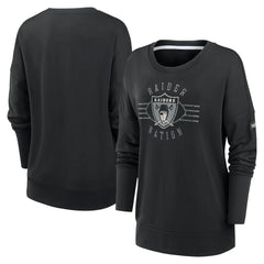 Las Vegas Raiders Nike Women's Rewind Playback Icon Performance Pullover Sweatshirt