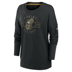 New Orleans Saints Nike Women's Rewind Playback Icon Performance Pullover Sweatshirt