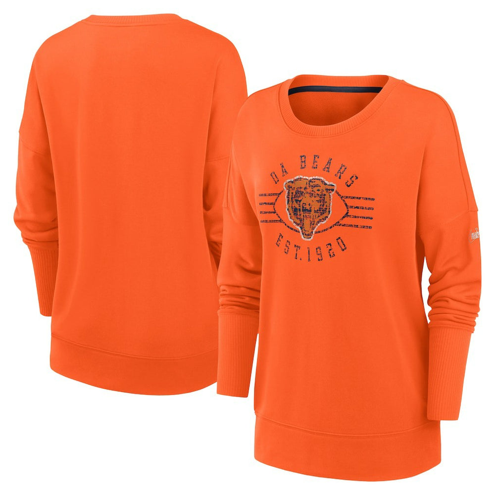 Chicago Bears Nike Women's Rewind Playback Icon Performance Pullover Sweatshirt