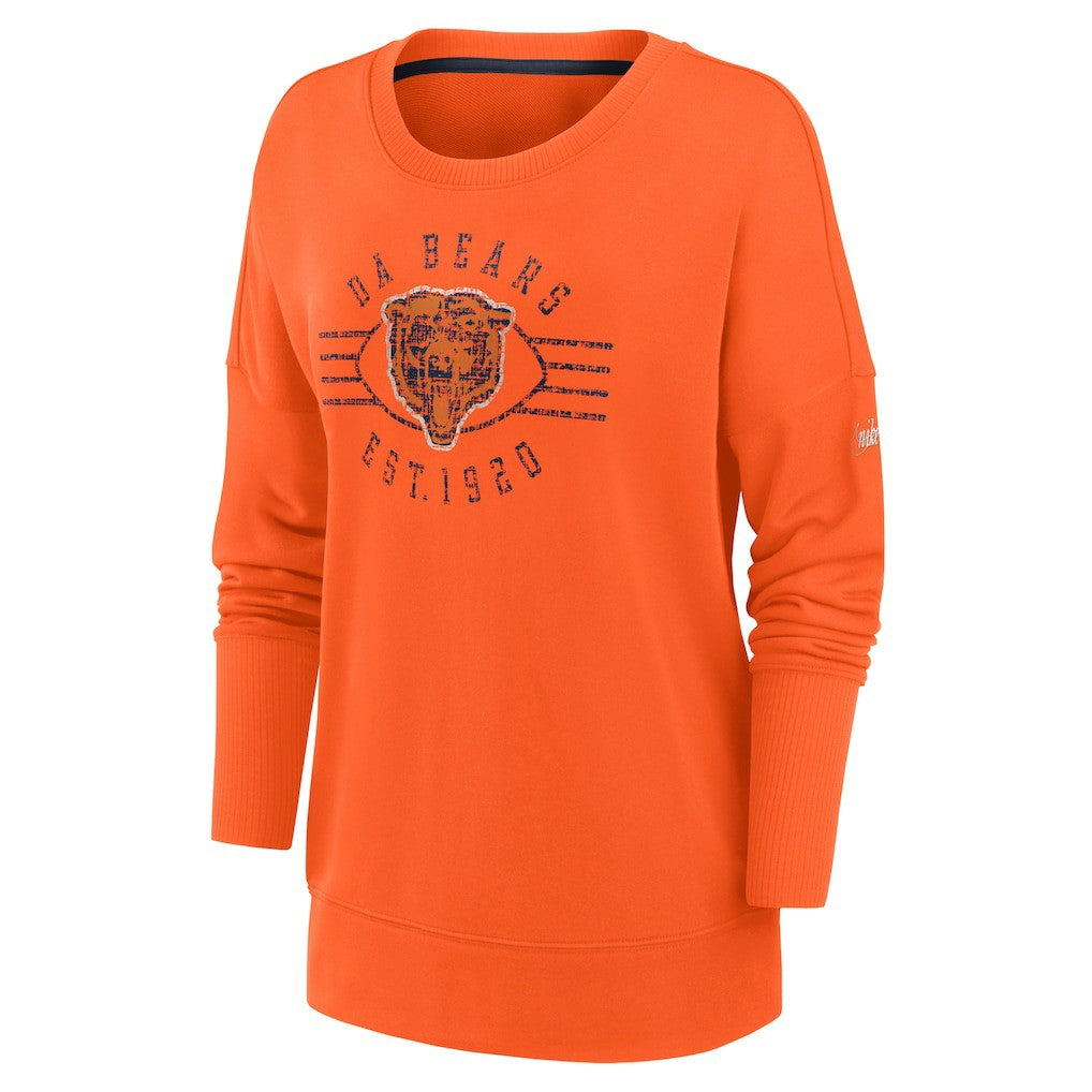 Chicago Bears Nike Women's Rewind Playback Icon Performance Pullover Sweatshirt