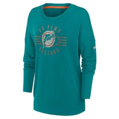 Miami Dolphins Nike Women's Rewind Playback Icon Performance Pullover Sweatshirt