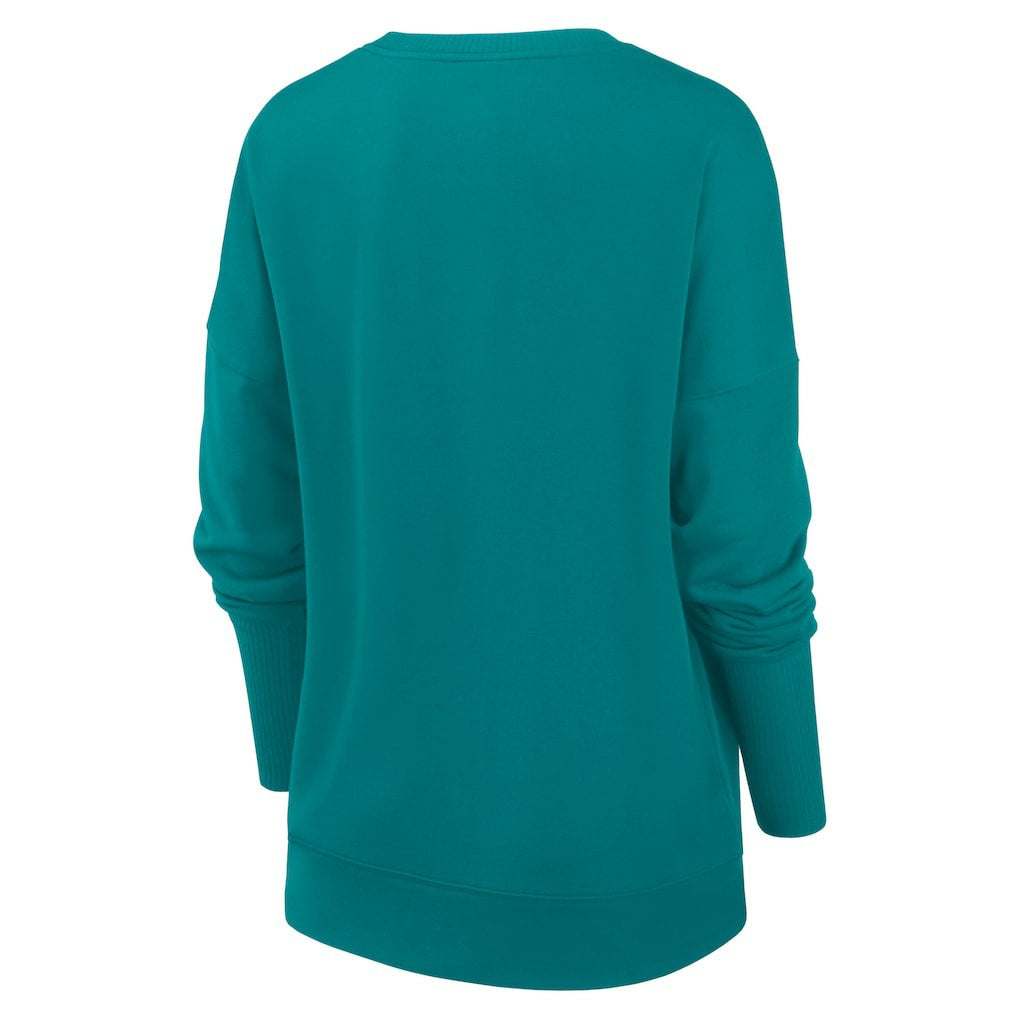 Miami Dolphins Nike Women's Rewind Playback Icon Performance Pullover Sweatshirt