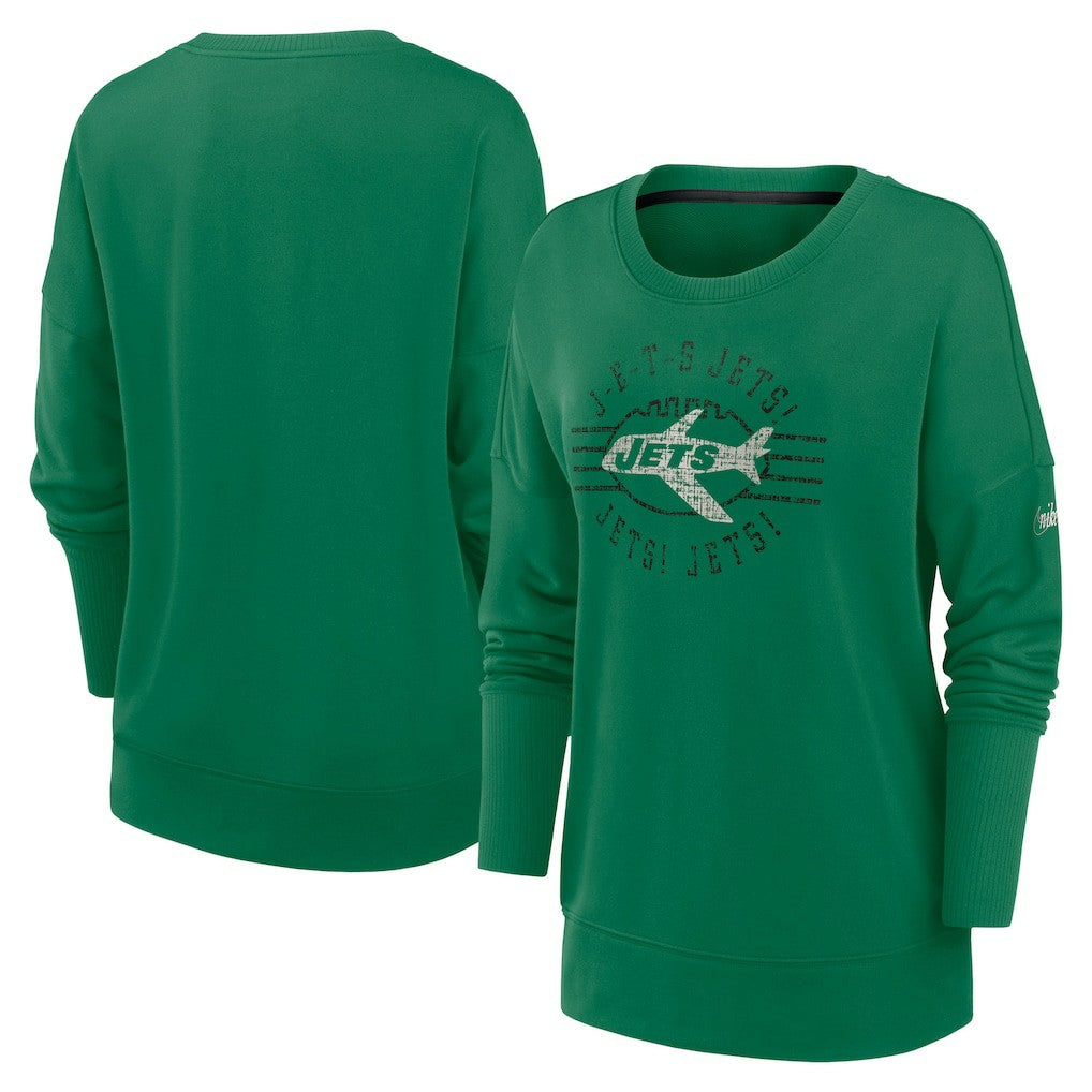 New York Jets Nike Women's Rewind Playback Icon Performance Pullover Sweatshirt